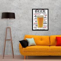 Quadro Beer Around The World 24X18Cm - Com Vidro Quadro Beer Around The World 24X18Cm - Com Vidro
