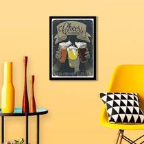 Quadro Beer Cheers - Um A Diversidade 24X18Cm - Com Vidro Quadro Beer Cheers - Um A Diversidade 24X18Cm - Com Vidro