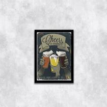 Quadro Beer Cheers - Um Brinde a Diversidade 24x18cm - com vidro Quadro Beer Cheers - Um Brinde a Diversidade 24x18cm - com vidro