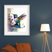 Quadro Beija-Flor Aquarela - 60X48Cm