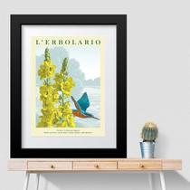 Quadro Beija-Flor Com Flor Amarela - 60x48cm