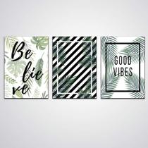Quadro Believe Good Vibes Em Madeira Quadro Believe Good Vibes Em Madeira