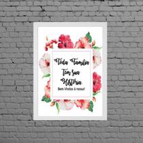 Quadro Bem Vindos A Nossa Família 24x18cm