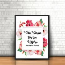 Quadro Bem Vindos A Nossa Família 33X24Cm Moldura Branca Quadro Bem Vindos A Nossa Família 33X24Cm Moldura Branca