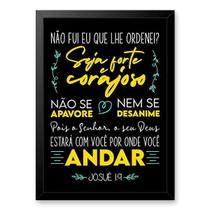 Quadro Bíblico Seja Forte E Corajoso 24X18Cm - Com Vidro Quadro Bíblico Seja Forte E Corajoso 24X18Cm - Com Vidro