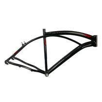 Quadro Bicicleta 26x19" Alumínio Beach Preto/Vermelho