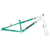 Quadro Bicicleta Aro 24 Em Aço Carbono Bicolor Com Garfo Rebaixado