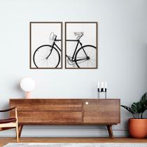 Quadro Bicicleta Vintage 122x86 2-86x60 Caixa Marrom Moldura Caixa, Marrom Cafe