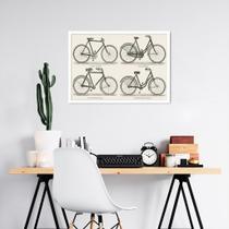 Quadro Bicicletas Alemãs 1894 43x30 Caixa Branco Moldura Caixa, Branca