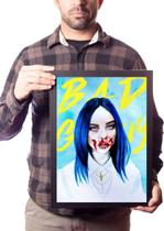 Quadro Billie Eilish Arte Bad Guy Poster Moldurado