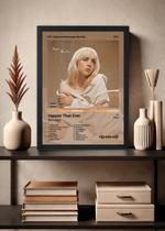 Quadro Billie Eilish Happier Than Ever (Colored) Com Vidro Tamanho:21cm x 30cm (A4)