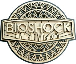 Quadro Bioshock, Relevo, Decoração Quarto Gamer 44cm