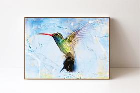 Quadro Bird Fundo Aquarela