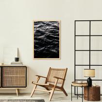 Quadro Black Ocean 43x30 Caixa Marfim Moldura Caixa, Marfim