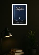 Quadro BMW 1978 Clássico Com Vidro e Moldura Branca Tamanho:21cm x 30cm (A4)