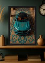 Quadro BMW Persa com Vidro e Moldura Preta Tamanho:21cm x 30cm (A4)