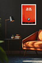 Quadro BMW Série 3 Clássico com Vidro e Moldura Branca Tamanho:21cm x 30cm (A4)