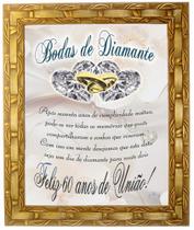 Quadro Bodas De Diamante, 60 Anos, Mod. 01, 30x25cm. Angelus