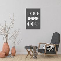 Quadro Boho Chalk Moon Phases 60x43 Filete Branco