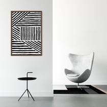 Quadro Boho Zebrado 100x70 Caixa Marrom Moldura Caixa, Marrom Cafe