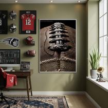 Quadro Bola Futebol Americano 70x50cm Mold Branca Quadro Bola Futebol Americano 70x50cm Mold Branca