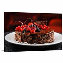 Quadro Bolo Restaurante Lanchonete com Tela em Tecido