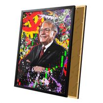 Quadro Bolsa Valores Ações Warren Biffet Moldura e Vidro