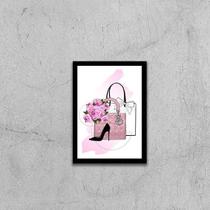 Quadro Bolsas com Sapato 45x34cm - com vidro