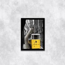 Quadro Bonde Amarelo Lisboa 24x18cm - com vidro