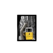 Quadro Bonde Amarelo Lisboa 45X34Cm Com Vidro Moldura Preta