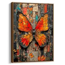 Quadro Borboleta Abstrata no Mundo de Papel