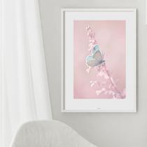 Quadro Borboleta Azul e Rosa - 60x48cm Quadro Borboleta Azul e Rosa - 60x48cm