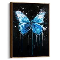 Quadro Borboleta Azul em Contraste Profundo