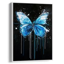 Quadro Borboleta Azul em Contraste Profundo