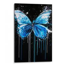 Quadro Borboleta Azul em Contraste Profundo