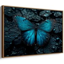 Quadro Borboleta Azul em Contraste Vibrante