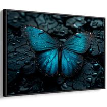 Quadro Borboleta Azul em Contraste Vibrante
