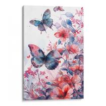 Quadro Borboleta Flutuando em Aquarela Mágica