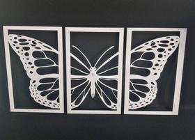 quadro borboleta vazado em mdf 3mm pintado
