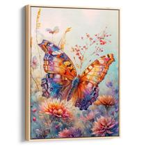 Quadro Borboleta Viajando Pelo Arco-Íris de Sonhos