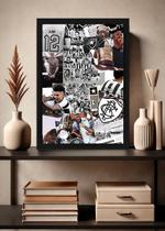 Quadro Botafogo Campeão com Vidro e Moldura Preta Tam:A4 Quadro Botafogo Campeão com Vidro e Moldura Preta Tam:A4