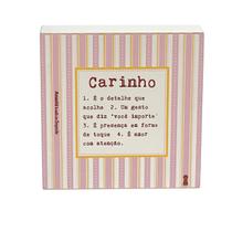 Quadro Box Decorativo Carinho significado 12x12x3,5 em MDF