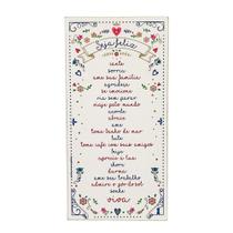 Quadro Box Seja feliz branco em MDF 15x30