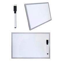 Quadro Branco 30x40 Cm Moldura De Alumínio Anotações + Pincel - RT