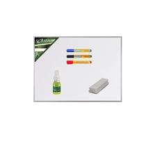 Quadro Branco 60x40 cm Standard Com Moldura de Alumínio Pop Referência 5601 + 3 Marcador Para Quadro Branco + 1 Apagador Para Quadro Branco + 1 Limpad
