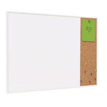 Quadro Branco 80x60 com cortiça de 10cm para aviso Acompanha caneta e alfinete - Stalo