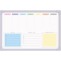 Quadro Branco com Moldura de Madeira Planner DOTS SOFT Lilás 60X40CM Pacote com 02 Unidades