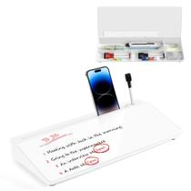 Quadro branco de mesa de vidro VUSIGN com Storage Desk Board Buddy
