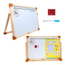 Quadro Branco Infantil Com Suporte 70x50cm Brinquedos Educativos Criatividade Alfabetização Escolar Carimbras Criança 6 anos