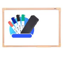 Quadro Branco Lousinha MDF Carvalho Soft 40x30Cm + 4 canetas 1 apagador Quadro Branco Lousinha MDF Carvalho Soft 40x30Cm + 4 canetas 1 apagador